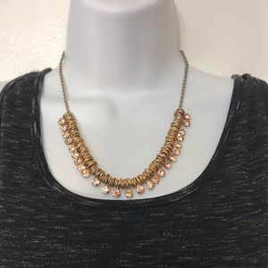 Gold citrine colored rhinestone choker
